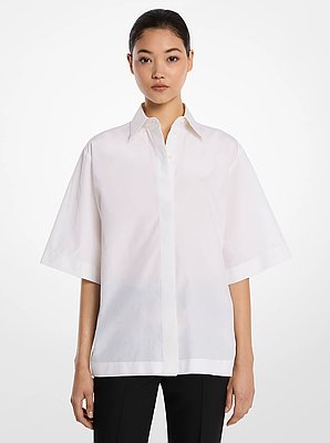 Silk and Cotton Taffeta Camp Shirt