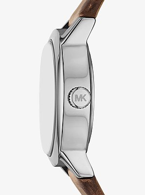 Reloj Maude peque&ntilde;o de edici&oacute;n limitada en tono plateado y piel con relieve de cocodrilo