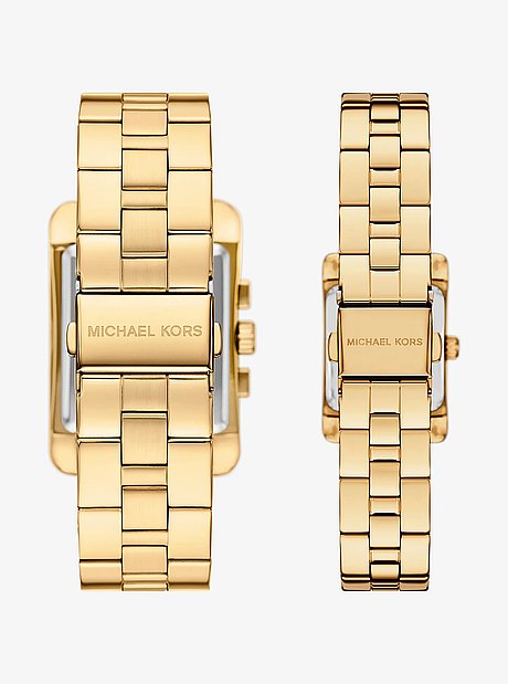 Set de relojes para &eacute;l y para ella Monroe en tono dorado