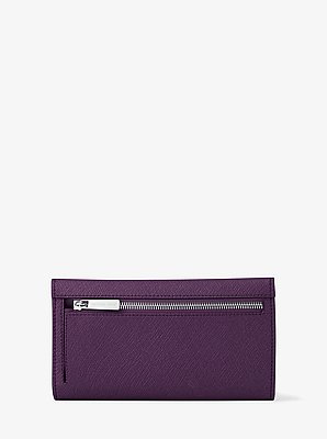 Billetera Jet Set grande plegable de piel saffiano