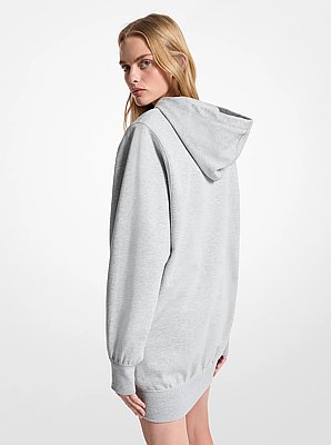 Vestido con capucha y hombreras de mezcla de algod&oacute;n