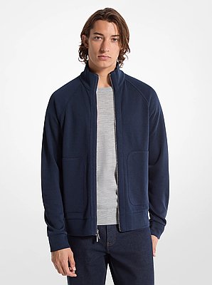 Giacca in maglia di misto cotone a coste