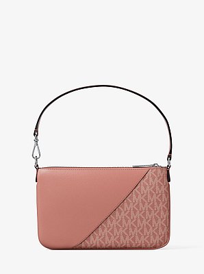 Petite pochette-bracelet lisse Jet Set Travel &agrave; logo Signature