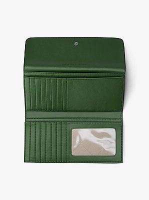 Billetera Jet Set Travel tipo tr&iacute;ptico con logotipo de la marca