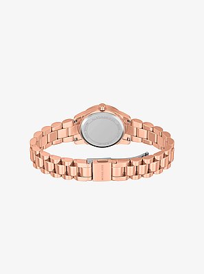 Petite Lexington Pav&eacute; Rose Gold-Tone Watch and Heart Bracelet Gift Set
