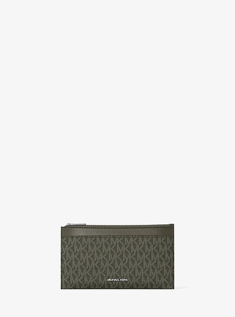 Jet Set Travel Large Signature Logo Zip Card Case