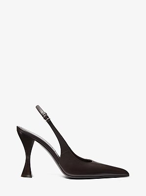 Zapato de tac&oacute;n Isabella de cuero con tal&oacute;n descubierto