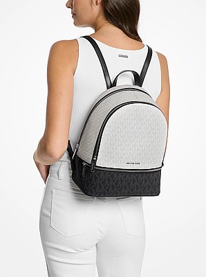 Rhea Medium Color-Block Signature Logo Backpack