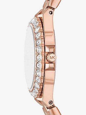 Mini Lennox Pav&eacute; Rose Gold-Tone Watch