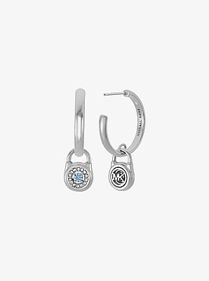 Aretes de aro de candado con incrustaciones