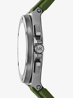 Oversized Lennox Gunmetal-Tone and Silicone Watch