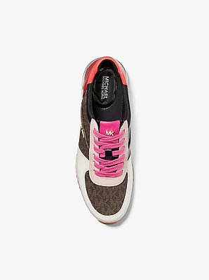 Allie Extreme Color-Block Leather and Logo Trainer