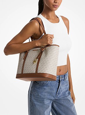 Bolso tote Jet Set Travel peque&ntilde;o con cremallera superior y logotipo