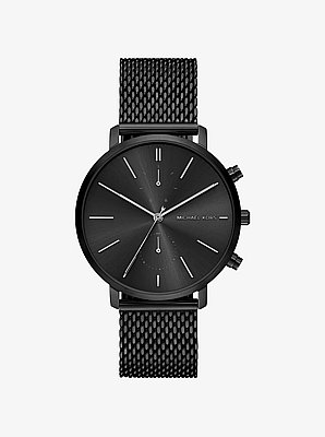 Oversized Blake Black-Tone Mesh Watch