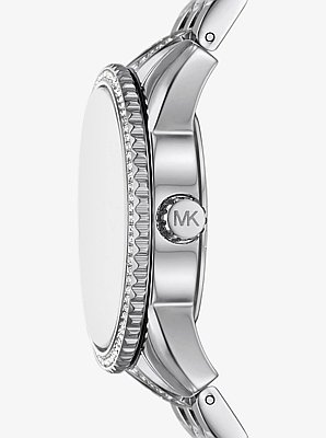 Mini montre Bryant argent&eacute;e &agrave; pierres pav&eacute;es et logo