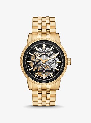 Reloj Hutton oversize en tono dorado