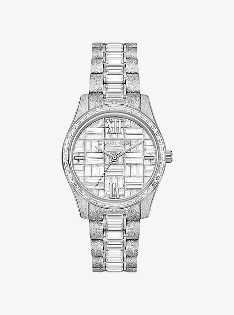 Orologio Lexington tonalit&agrave; argento satinato con pav&eacute;