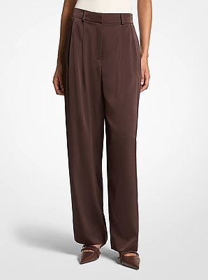Pleated Satin Pants