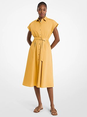 Cotton Poplin Midi Dress