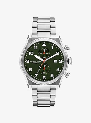 Reloj Panorama oversize en tono plateado