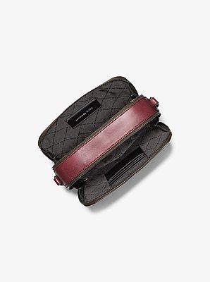 Hudson Logo Embossed Burnished Leather Crossbody Bag