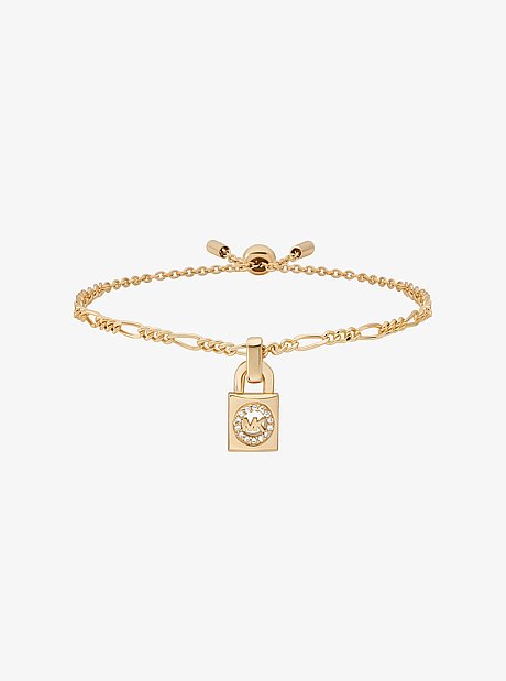 Pav&eacute; Logo Pendant Slider Bracelet