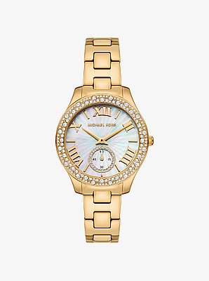 Liliane Pav&eacute; Gold-Tone Watch