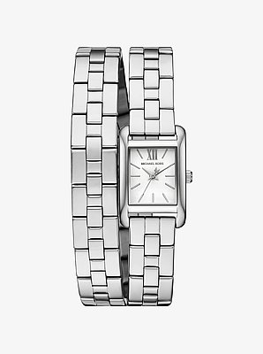 Mini Monroe Silver-Tone Double Wrap Watch