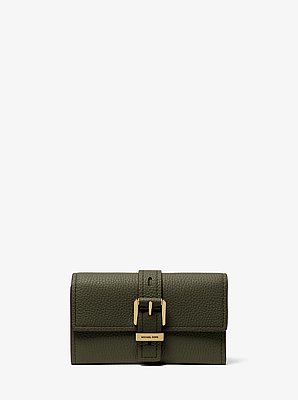 Cartera Nolita mediana de piel granulada con tres pliegues