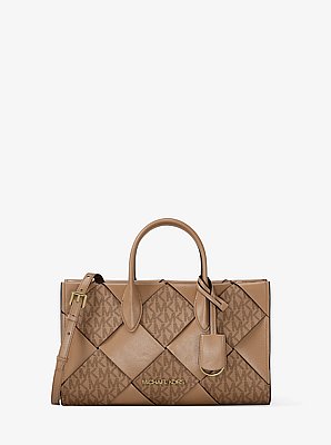 Gewebte Henkeltasche Mirella Small mit Signature-Logomuster