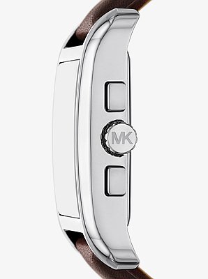 Montre Monroe en cuir de ton argent