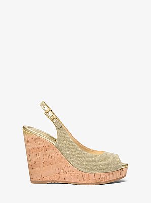 Rosie Glitter Chain-Mesh Wedge Sandal