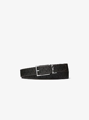 Cintur&oacute;n reversible de piel con logotipo