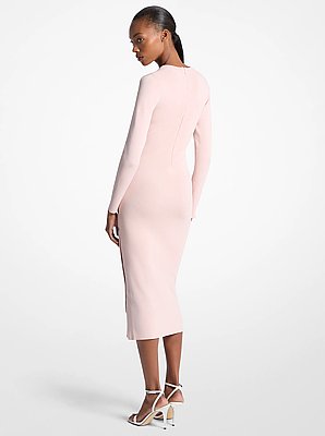 Robe en m&eacute;lange de viscose avec fermeture &agrave; bouton-pression