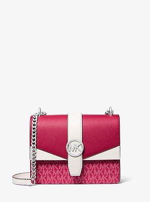 Greenwich Small Color-Block Signature Logo Crossbody Bag