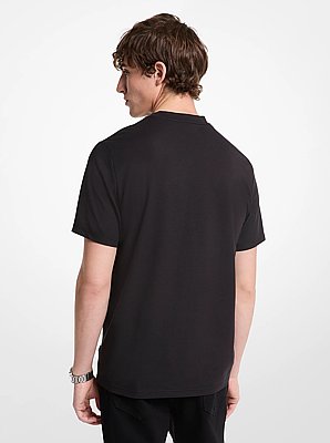 T-shirt van piqu&eacute;stof van katoenmix