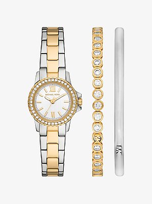 Set de regalo de joyas y reloj Everest petite en tono dorado