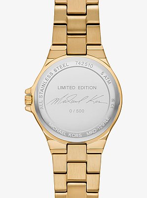 Limited-Edition Mini Lennox Pav&eacute; Gold-Tone Watch