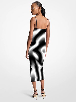 Abito longuette in misto viscosa stretch a righe