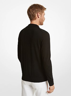 Jersey tipo polo de lana merino