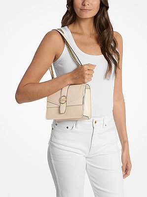 Greenwich Small Logo Jacquard Denim Crossbody Bag