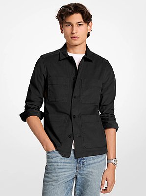 Cotton Blend Shirt Jacket