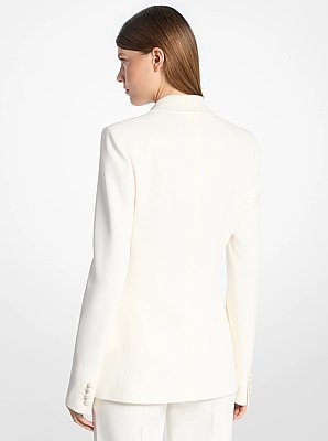 Blazer Georgina de crep&eacute; sabl&eacute; doble adornado a mano