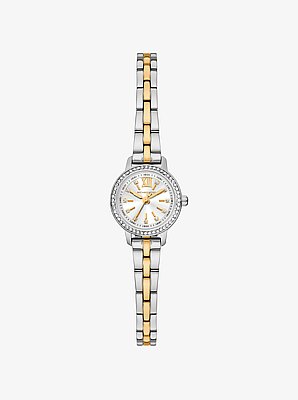 Micro Melissa Pav&eacute; Two-Tone Watch