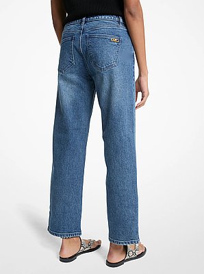 Straight-Leg Stretch Denim Jean