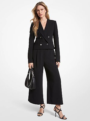 Cropped Crepe Blazer