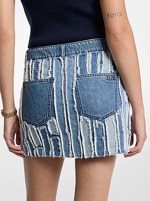 Frayed Denim Mini Skirt