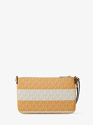 Jet Set Travel Small Striped Signature Logo Convertible Wristlet
