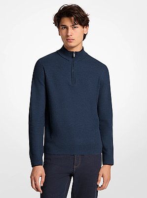 Wool Blend Quarter-Zip Sweater