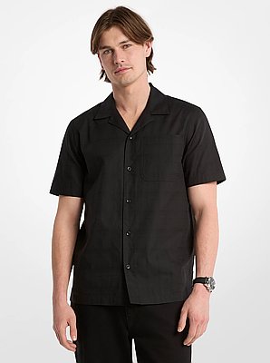 Chemise en coton &agrave; manches courtes